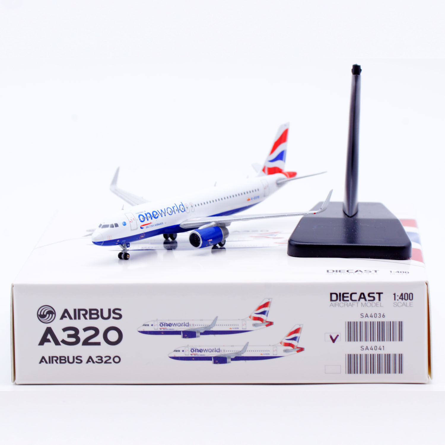 Jcwings 1:400 合金飞机模型 英国航空 A320 G-EUYR 寰宇一家