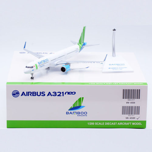 Jcwings 1/200 合金飞机模型 越南竹子航空 空客A321NEO VN-A589