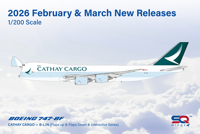 SQ Wings 1/200 国泰航空 B747-8F 合金飞机模型  B-LJN