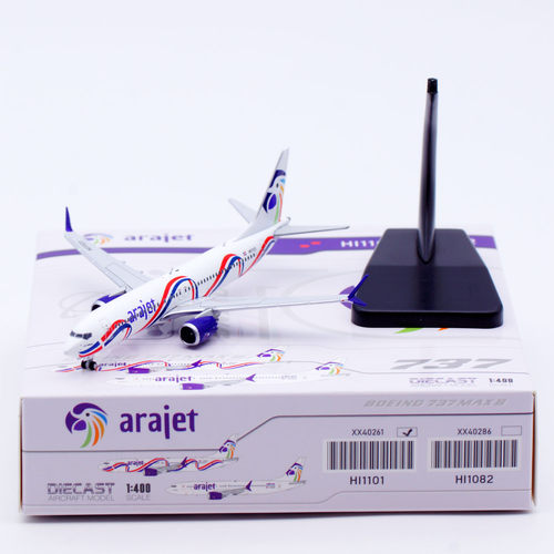 Jcwings 1/400 合金飞机模型 Arajet航空 波音 737 MAX 8 HI1101