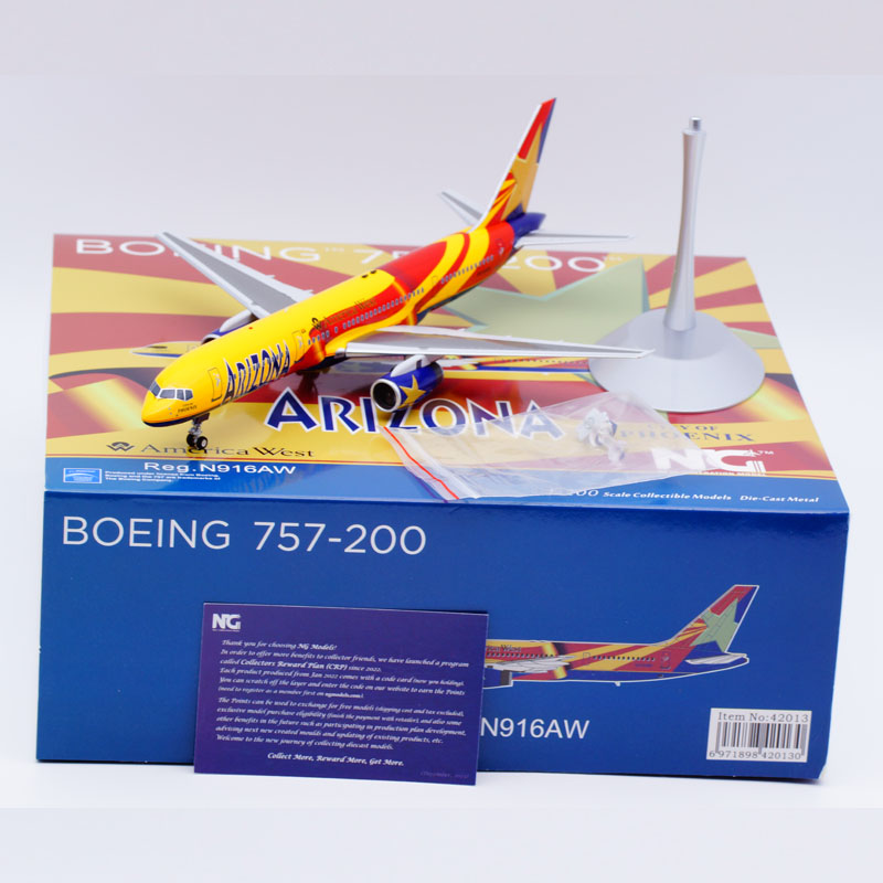 NG 1:200 合金飞机模型 美西航空 B757-200 N916AW 亚利桑那州