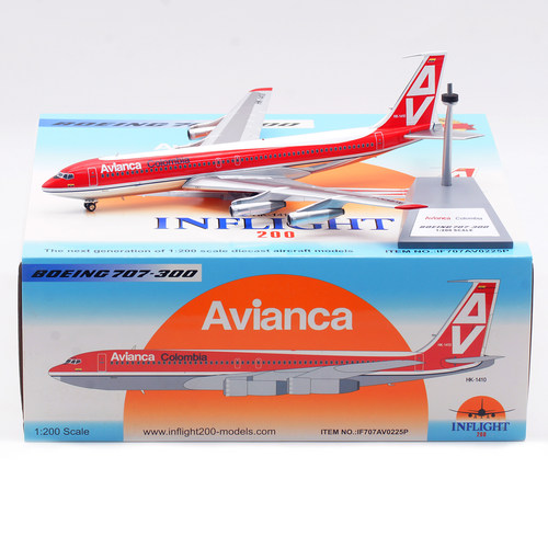 Inflight 1:200 飞机模型 合金 阿维安卡 波音B707-300 HK-1410