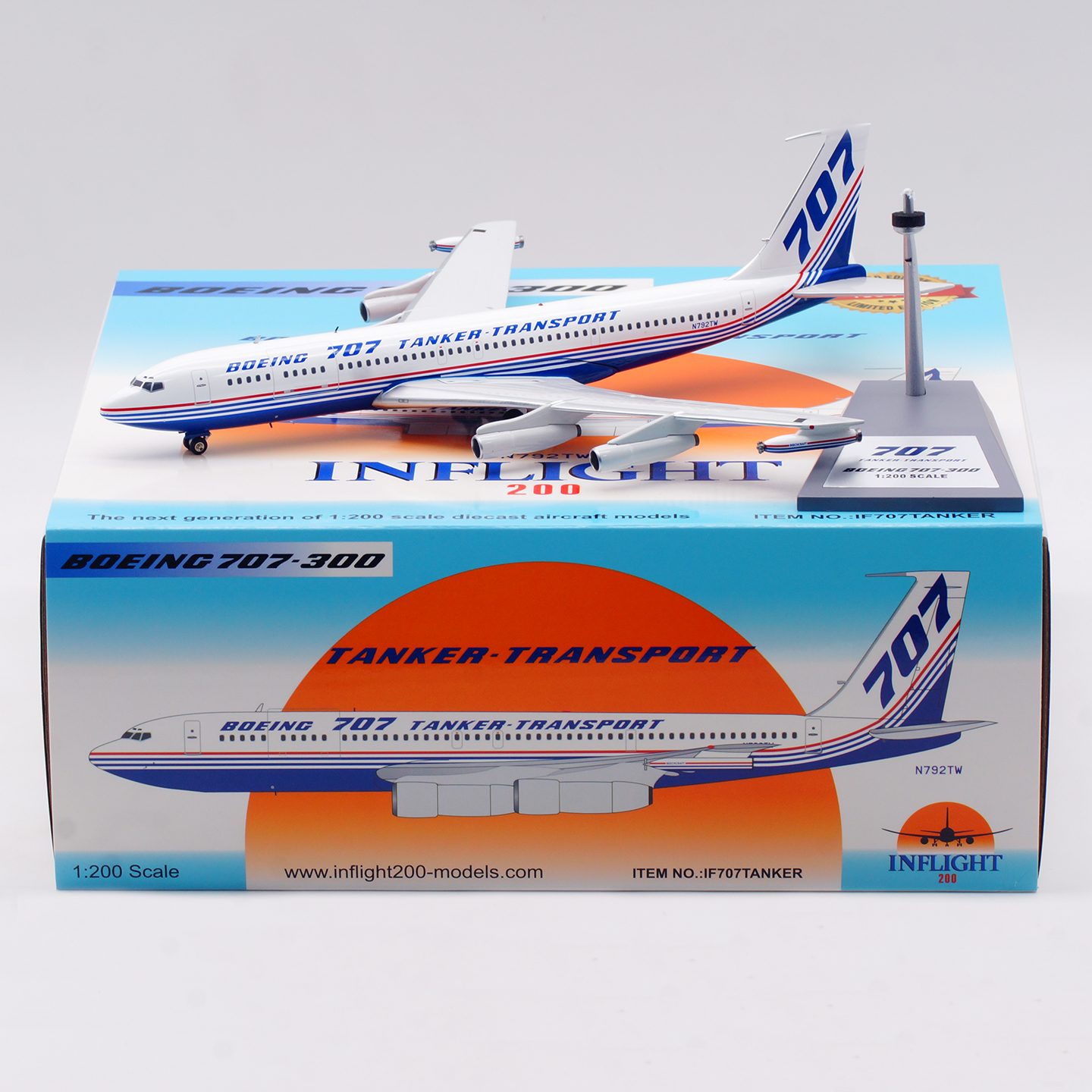 Inflight 1:200 飞机模型 合金 波音原厂 B707-300 N792TW
