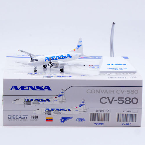 Jcwings 1/200 合金飞机模型 委内瑞拉航空 康维尔CV-580 YV-83C