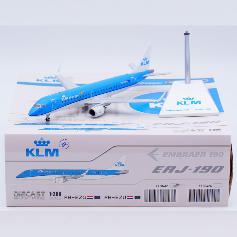 JCWINGS 1:200 合金飞机模型 ERJ-190 荷兰皇家航空 PH-EZG 玩具/童车/益智/积木/模型 飞机模型 原图主图