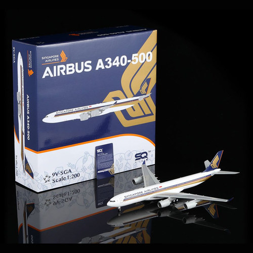 SQ Wings 1:200合金飞机模型 新加坡航空 A340-500 9V-SGA 9V-SGB