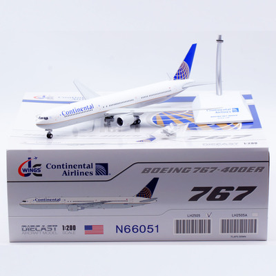 Jcwings 1/200 合金飞机模型 美国大陆航空 B767-400 N66051
