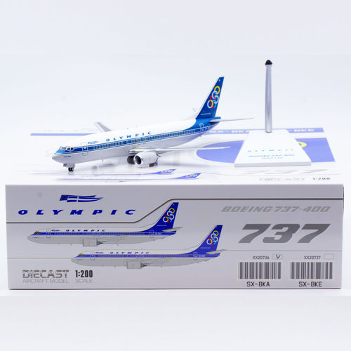 Jcwings 1/200 合金飞机模型 希腊航空 波音B737-400 SX-BKA