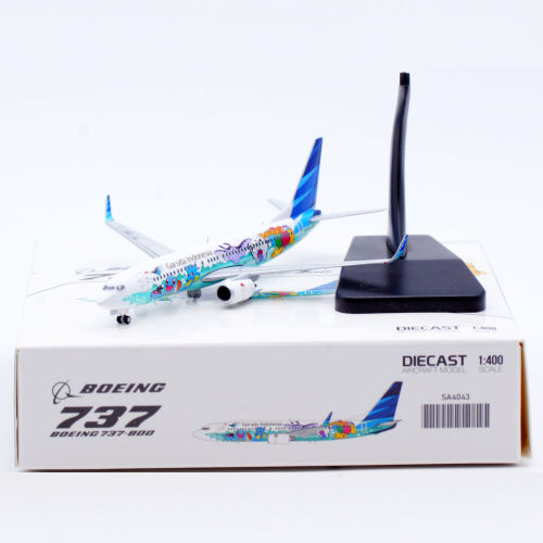 Jcwings 1:400 合金飞机模型 加鲁达印尼航空 B737-800 PK-GMU