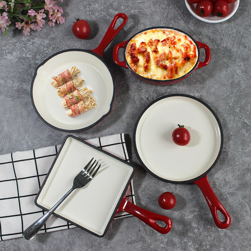 迷你珐琅煎盘平底敬辉蓝色搪瓷锅