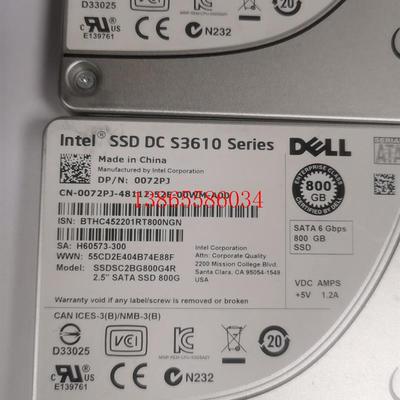议价intel 英特尔 s3610系列 800g ssd 固态硬