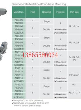议价包邮供应台湾鸿达进口全新原装气动电磁阀AS2310-04-AC