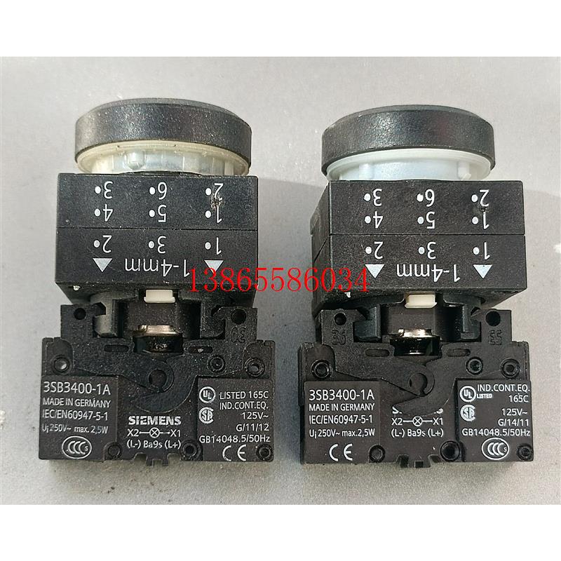 议价按钮开关 3SB3400-1A.红色为常亮指示灯.黄色