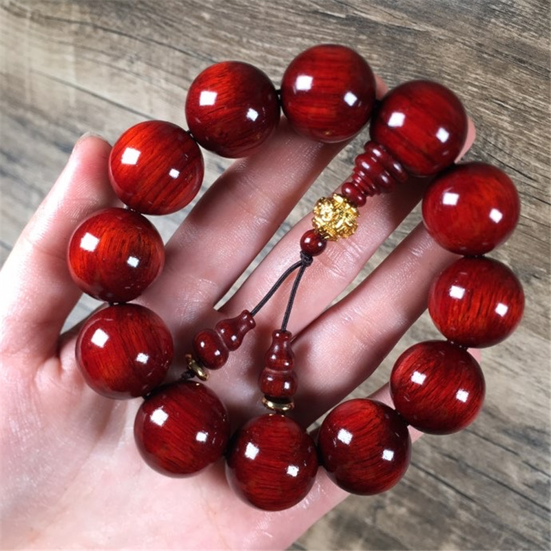 犀角紫檀20佛珠手串沉水108颗男女小叶紫檀散珠文玩手串