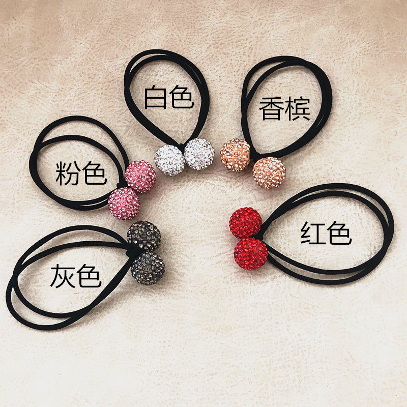 三个包邮韩版时尚女闪亮大钻球发绳镶钻扎头皮筋发圈发饰扎头绳