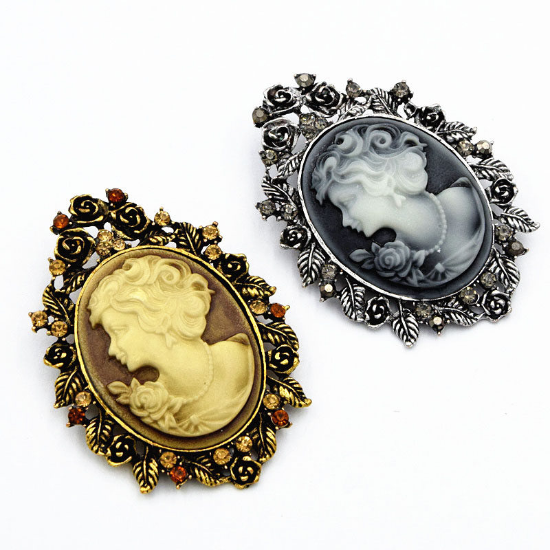 欧美大牌女王头像胸针男女时尚美人头浮雕胸针精致别针领针披肩扣