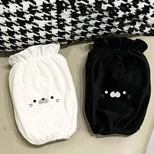 海豹袖套可爱毛绒袖头学生套袖上班耐脏羽绒服防脏耐磨办公室护袖