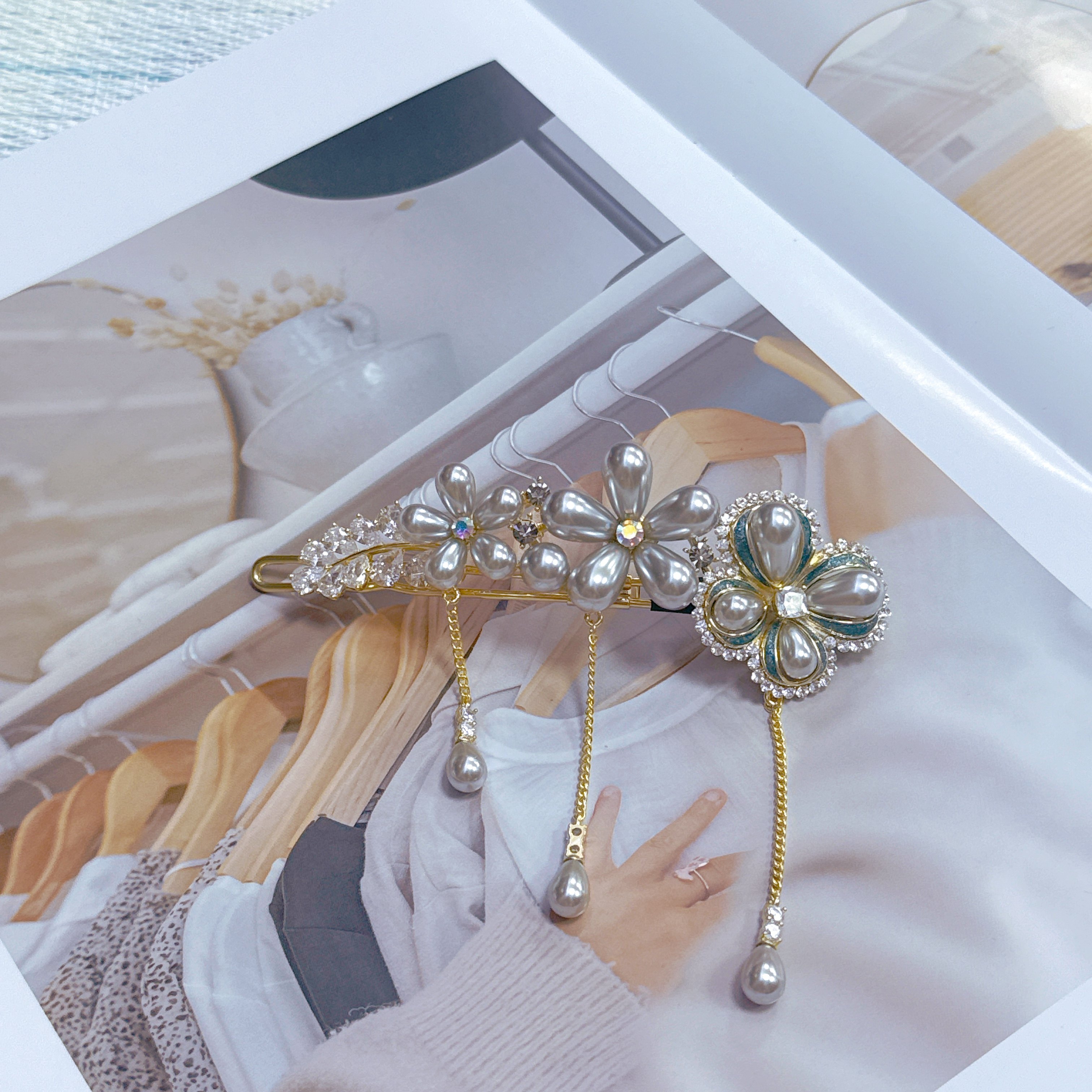 泛思饰品锆石气球珠流苏发夹高级感新中式发饰后脑勺盘发10公分,饰品/流行首饰/时尚饰品新,发饰,淘宝优惠券,粉丝福利购,淘宝优惠卷