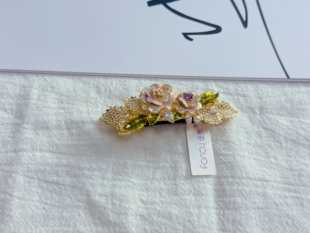 泛思梦境玫瑰合集鸭嘴夹边夹一字弹扣滴油小花朵铜底轻奢发饰发夹