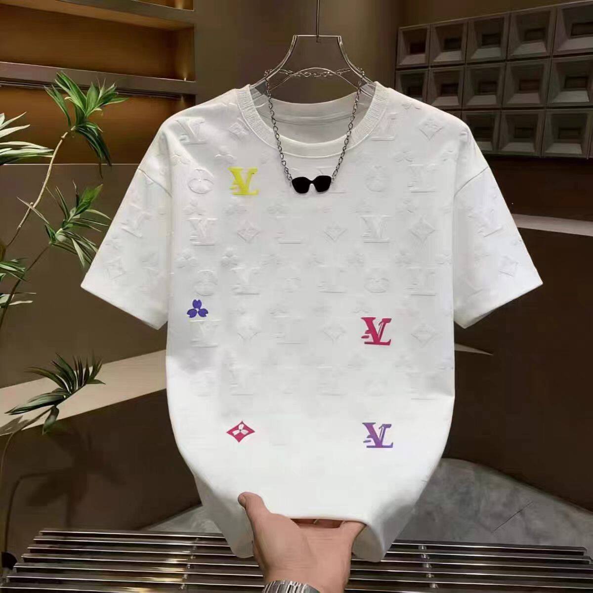 潮牌字母印花修身短袖T恤