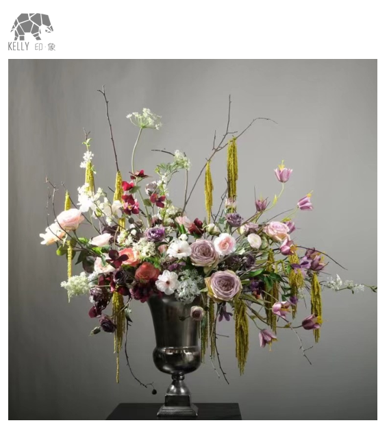 进口花器金属花瓶别墅装饰品餐桌电视柜玄关家居欧式复古美式酒店