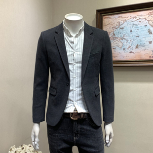 潮流韩版 毛呢西服男士 修身 呢子西装 休闲小西服 冬季 外套男冬装 新款