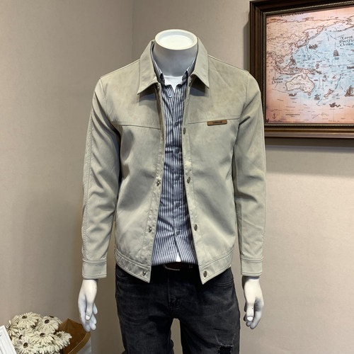 Musstosi都市休闲翻领男皮衣夹克