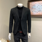修身 秋冬季 韩版 呢子西装 外套男青年发型师通勤两粒扣西服男潮 男士