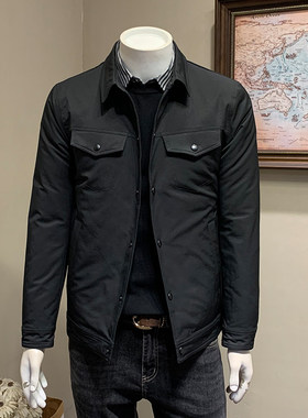 冬季新款轻薄翻领羽绒服外套男士