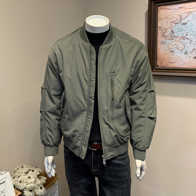 棒球领羽绒服夹克男士保暖外套