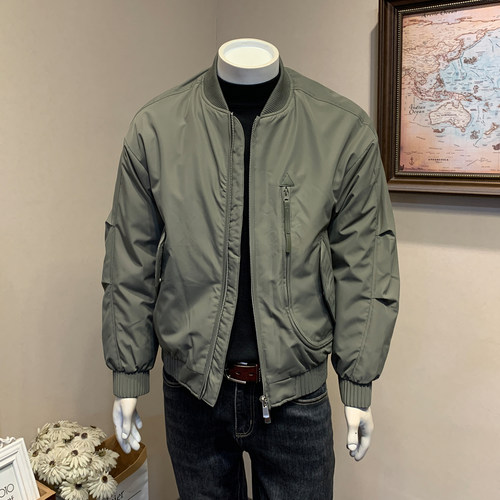 棒球领羽绒服夹克男士保暖外套