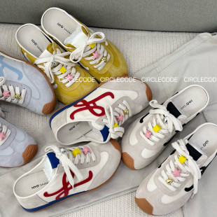 厚底透气阿甘鞋 IG真皮百搭懒人一脚蹬包头半拖鞋 女2025春夏新款