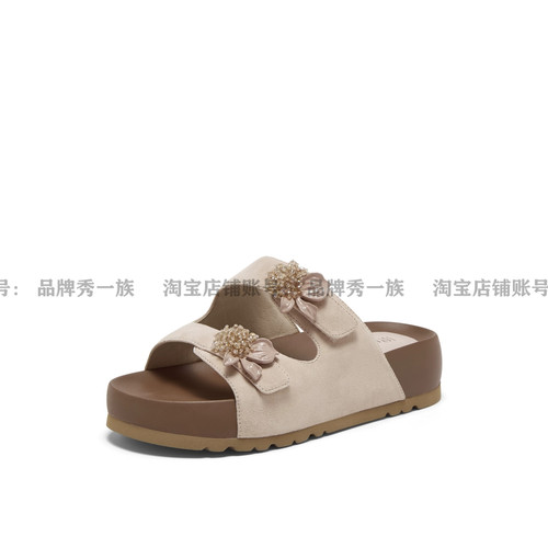 怦然心动2.0新款同2026夏鸢尾花增厚底勃肯鞋拖鞋女外穿YB204BT6