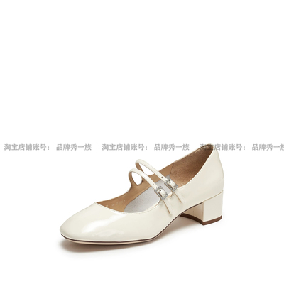 2026新款同款甜心玛丽奶油鞋法式玛丽珍鞋粗跟单鞋女鞋EGR17AQ6