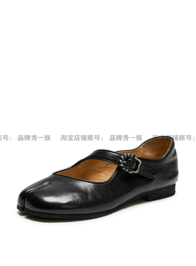 自由之丘2026秋季新款同牛皮复古皮鞋分趾玛丽珍鞋单鞋女30731CQ6
