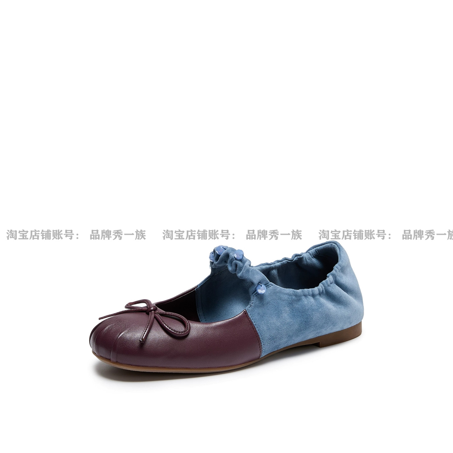 半糖芭蕾2026秋新款同柔软羊皮拼接蛋卷鞋玛丽珍鞋单鞋女YD202CQ6