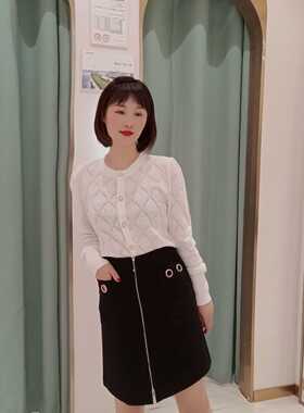 duoyi朵以秋冬季专柜库存折扣女装时尚百搭毛呢短裙32DD606056