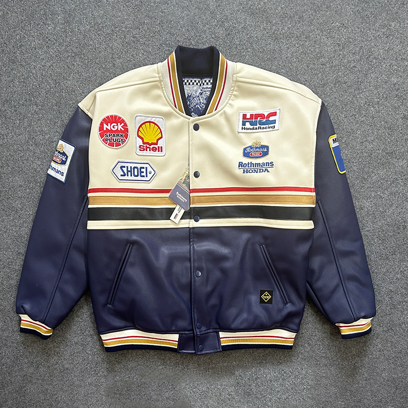 复古乐福门皮衣机车骑行服外套