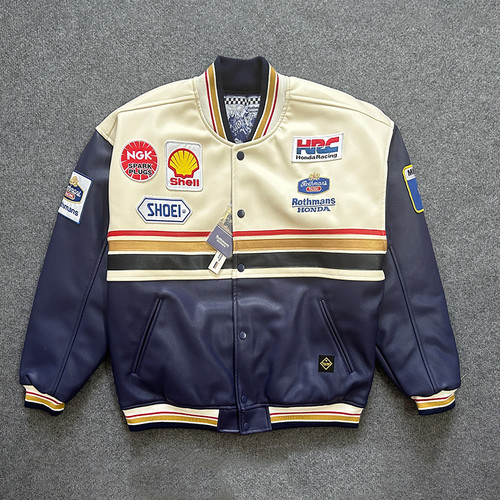 复古乐福门皮衣机车骑行服外套