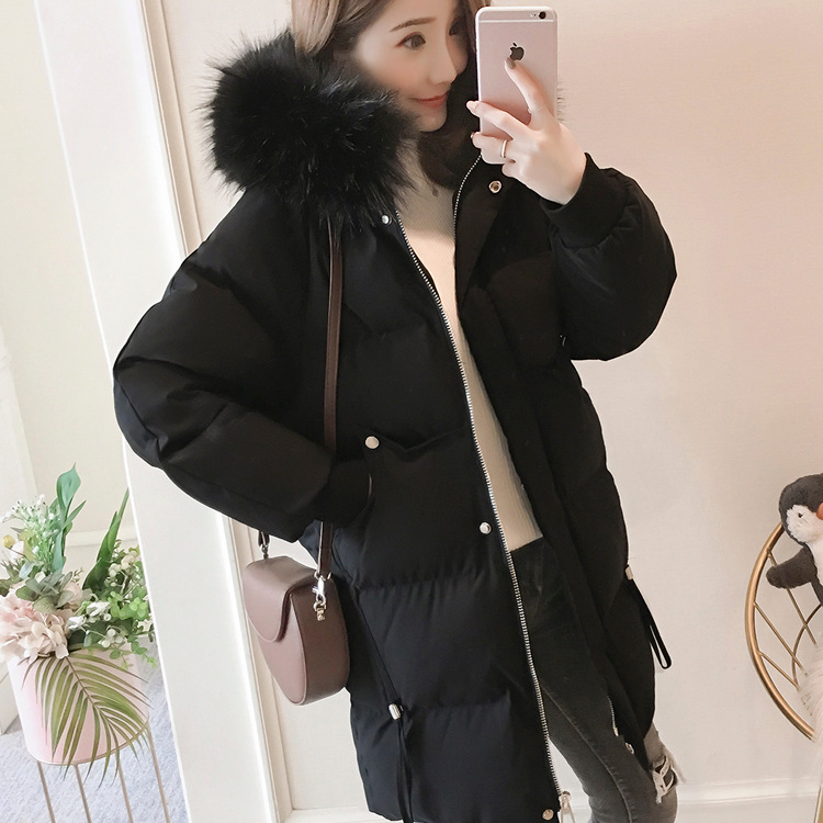 大毛领羽绒服韩系女中长款2025冬季新款加厚小个子羽绒大袄外套