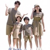 休闲装 母女母子洋气夏季 一家四口夏装 时尚 亲子装 家庭装 夏装