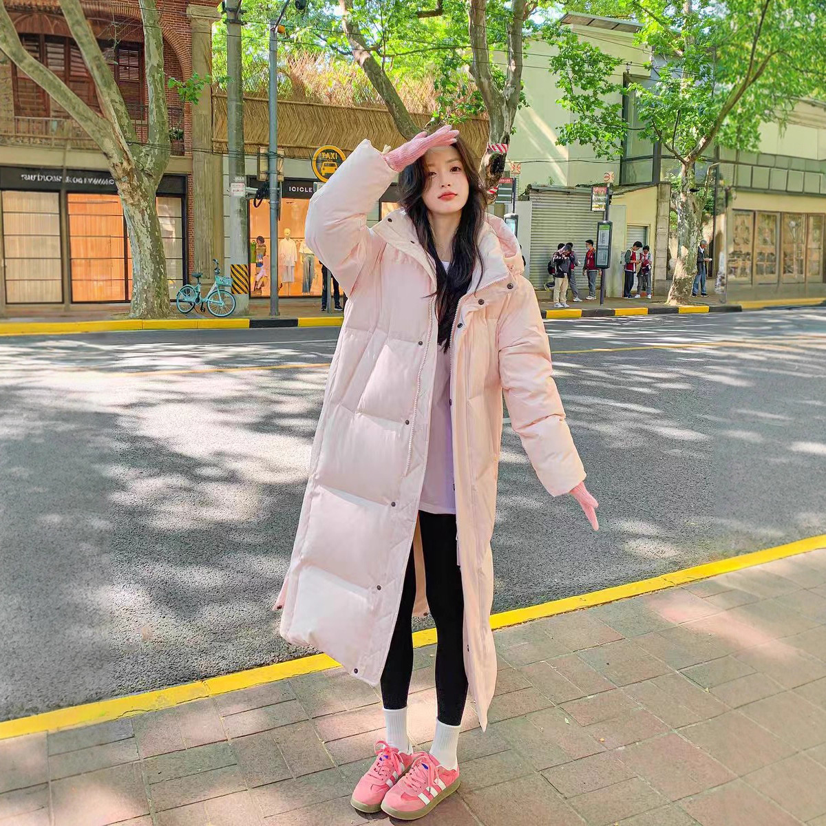 女装中戏长款羽绒服女过膝大口袋加厚2025冬新款高级感超长情侣