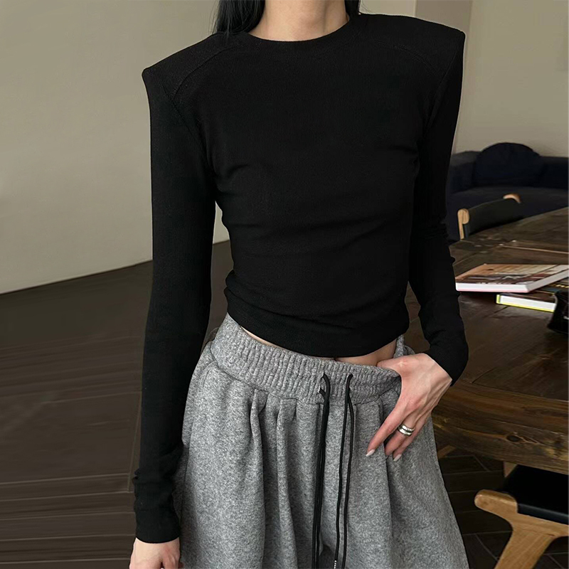 长袖韩版常规加厚螺纹棉女