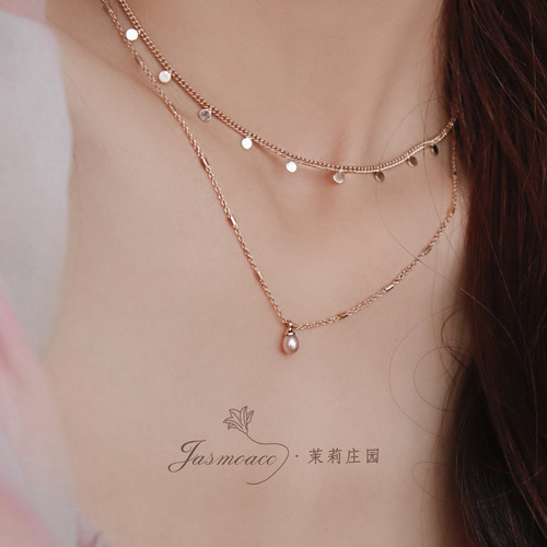 基础百搭极简金属项链锁骨链女
