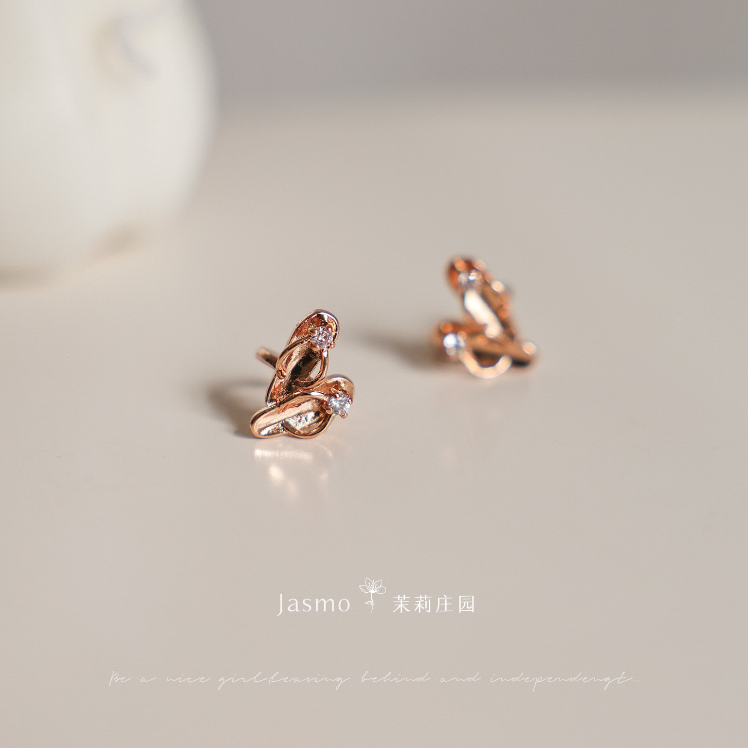 Jasmo可爱拖鞋精致气质海边度假趣味创意金属耳骨夹无耳洞耳夹女