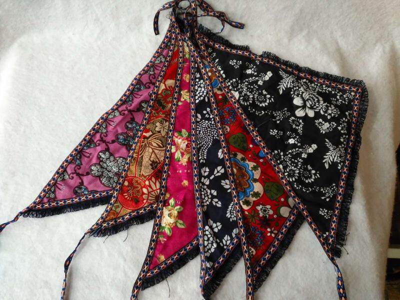 乌镇特色工艺品蓝印花布三角头巾魔术头巾民族风情头巾买10条包邮