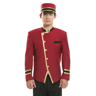 酒店迎宾前台接待秋冬装 门童服服装 门童制服套装行李员工作服男