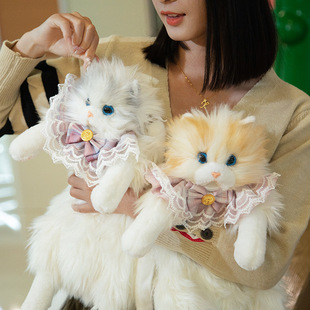 可爱萌趣仿真布偶猫包包玩偶双肩包三花猫毛绒包单肩包斜挎背包