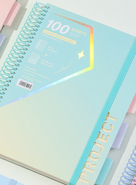 inrik纸面软线圈本a4美式科目大线圈本四孔替芯本多功能笔记本子