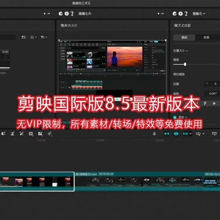 剪辑剪影国际版全功能免费VIP会员权益会员功能滤镜特效电脑版本